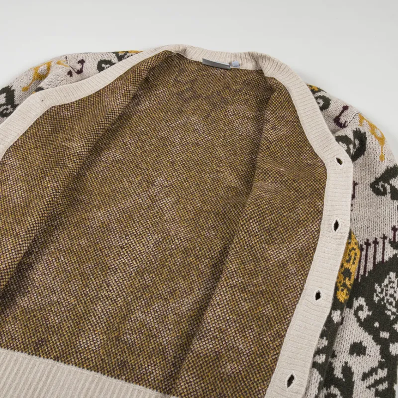 Carhartt WIP Mens Baru Jacquard Knitted Cardigan Wall Beige