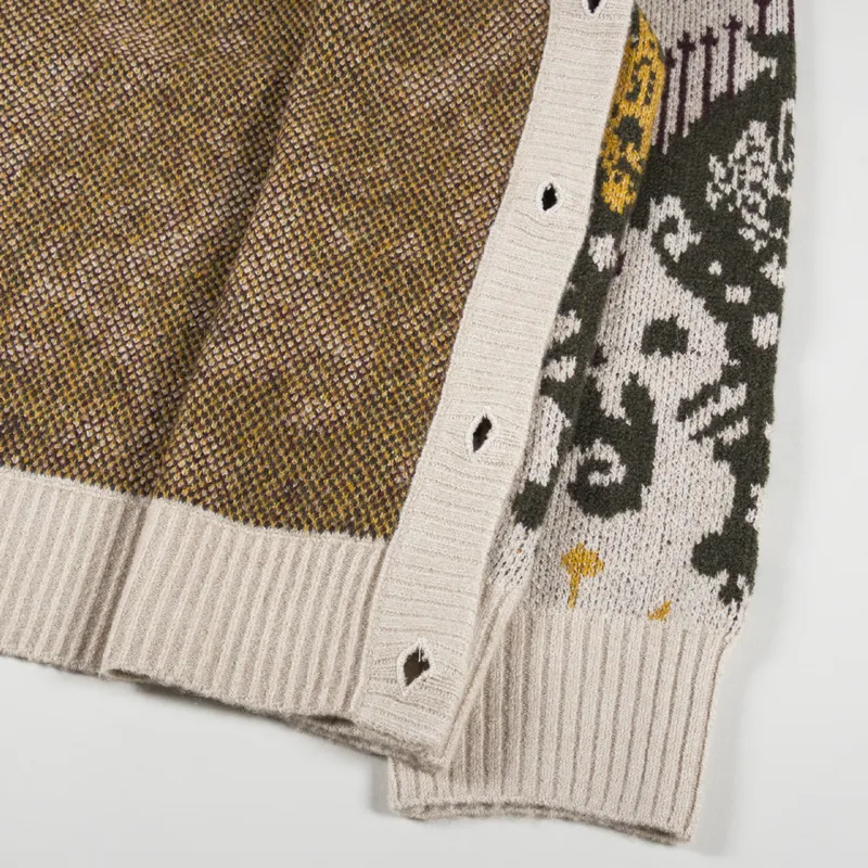 Carhartt WIP Mens Baru Jacquard Knitted Cardigan Wall Beige