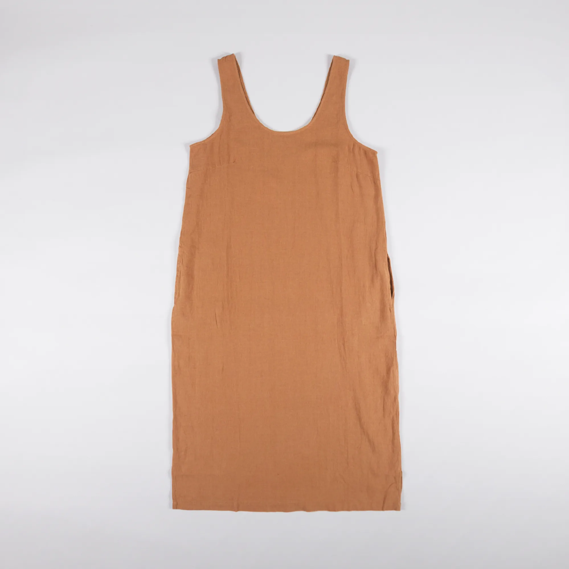 L.F.Markey Womens Basic Linen Shift Dress Chestnut Brown L.F.Markey Womens Basic Linen Shift Dress Chestnut Brown