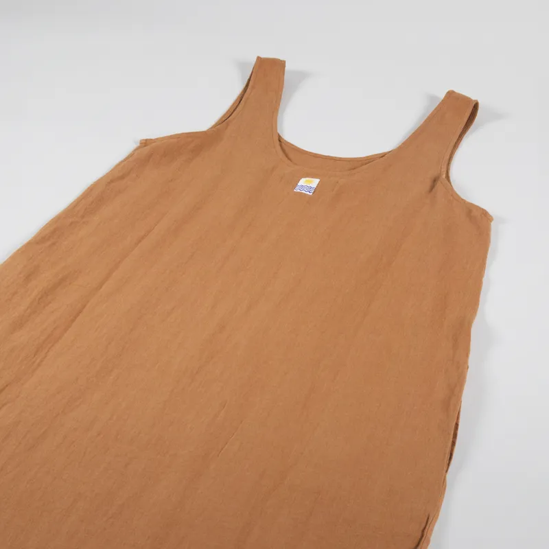 L.F.Markey Womens Basic Linen Shift Dress Chestnut-5