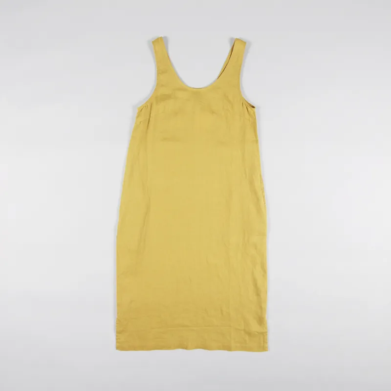 L.F.Markey Womens Basic Linen Shift Dress Ochre