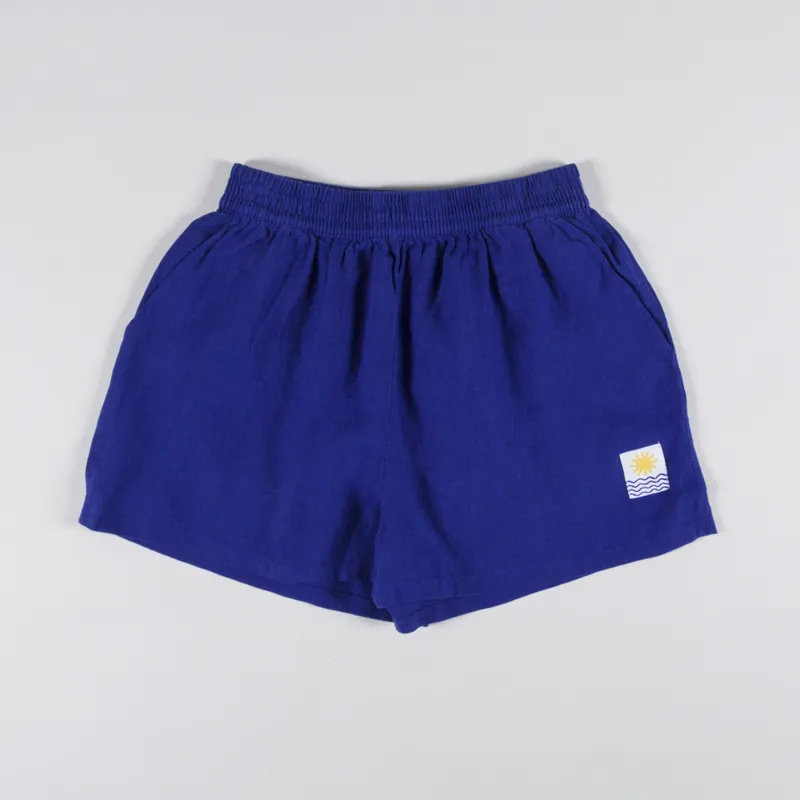 L.F.Markey Womens Basic Linen Shorts Cobalt