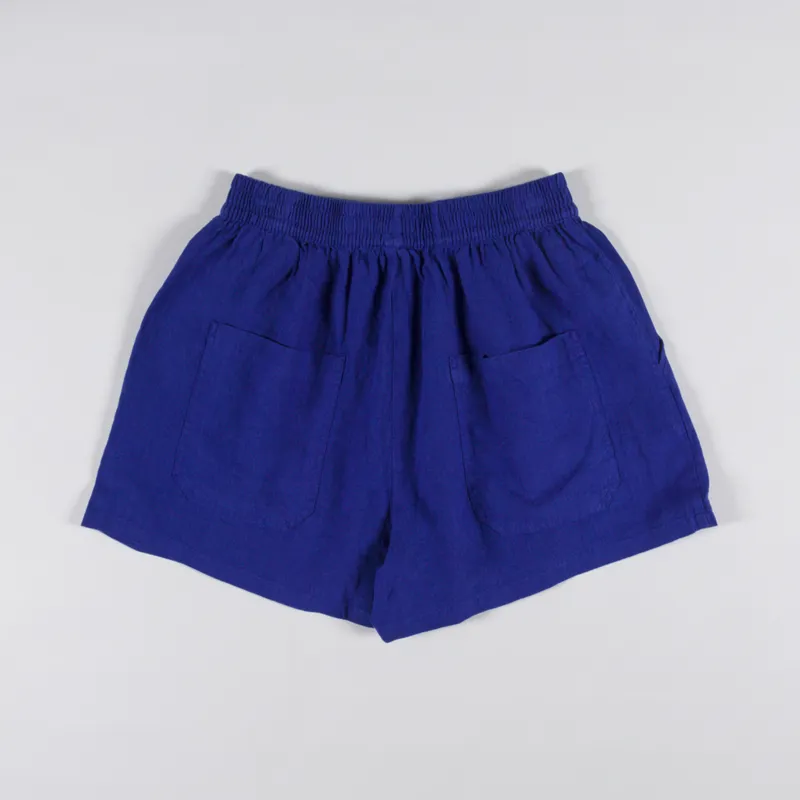 L.F.Markey Womens Basic Linen Shorts Cobalt-1