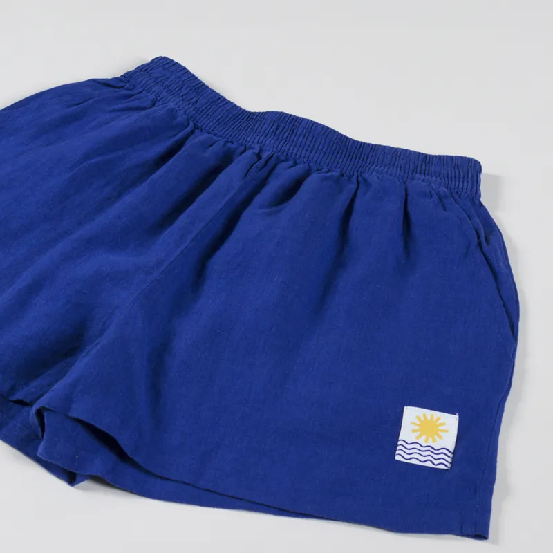 L.F.Markey Womens Basic Linen Shorts Cobalt-4