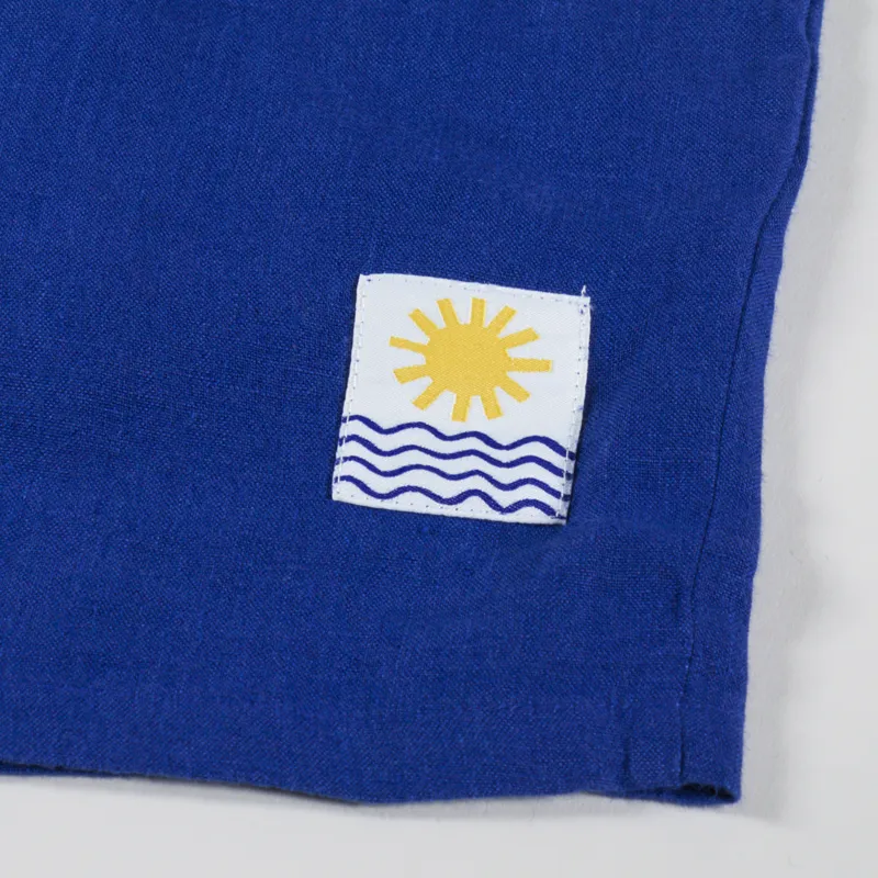 L.F.Markey Womens Basic Linen Shorts Cobalt-3