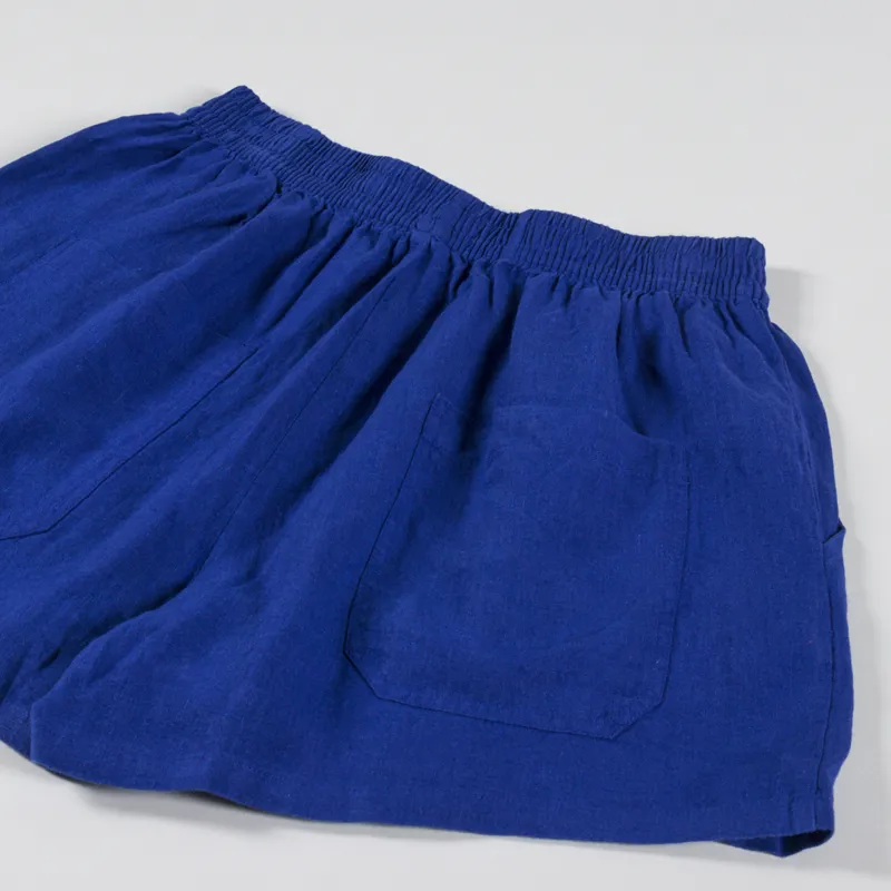L.F.Markey Womens Basic Linen Shorts Cobalt-2