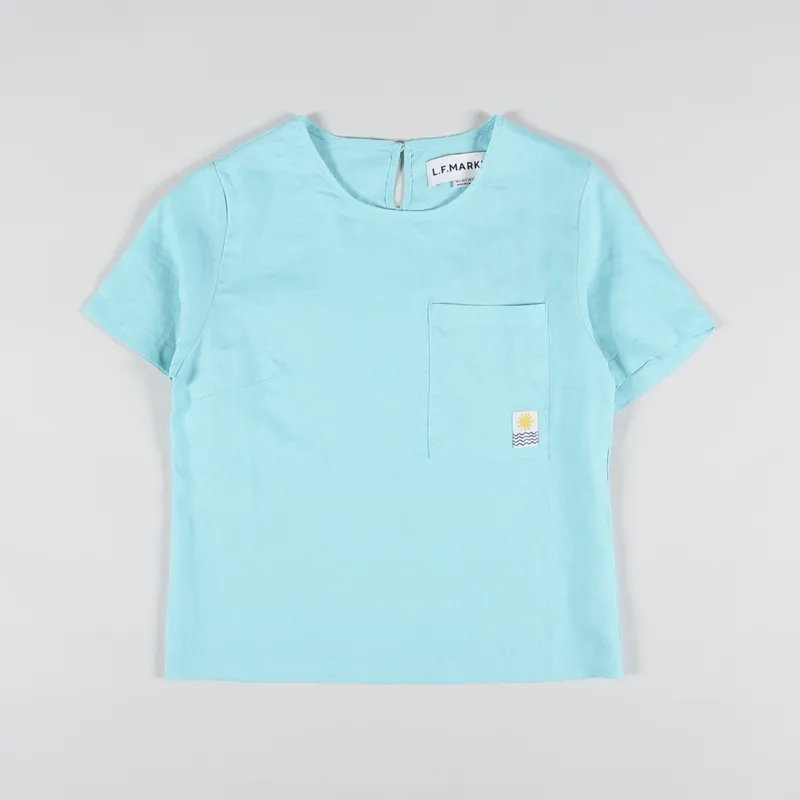 L.F.Markey Womens Basic Linen Tee Aqua