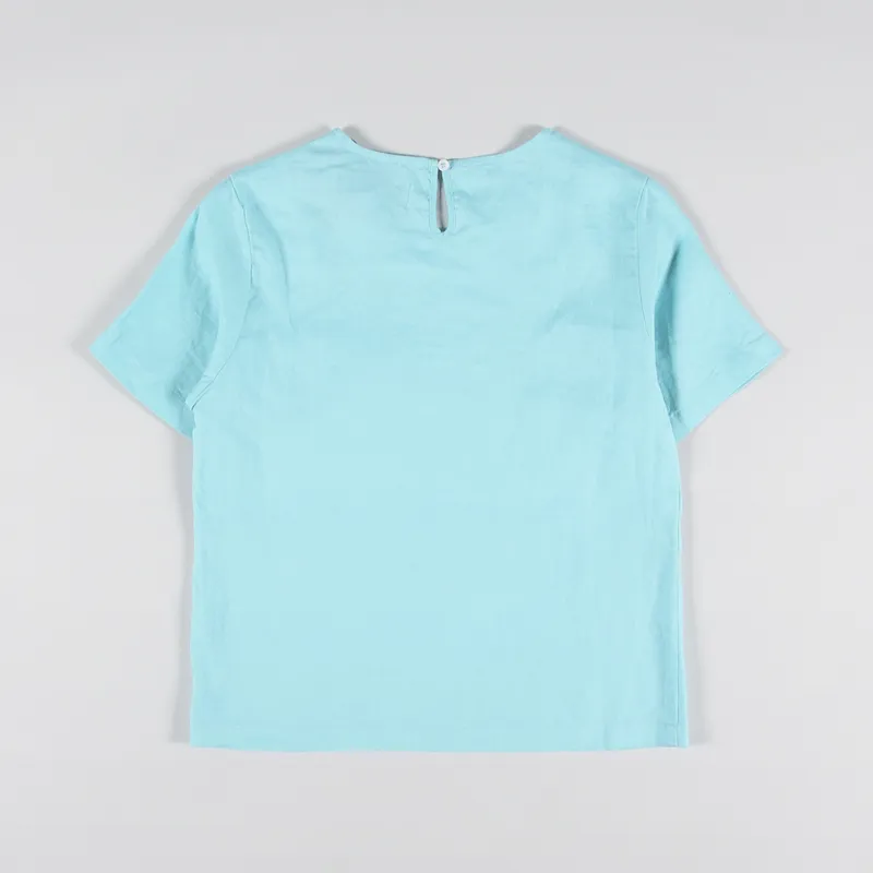 L.F.Markey Womens Basic Linen Tee Aqua-3