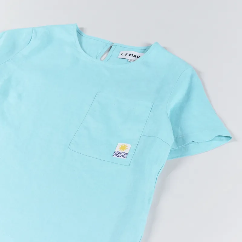 L.F.Markey Womens Basic Linen Tee Aqua-4