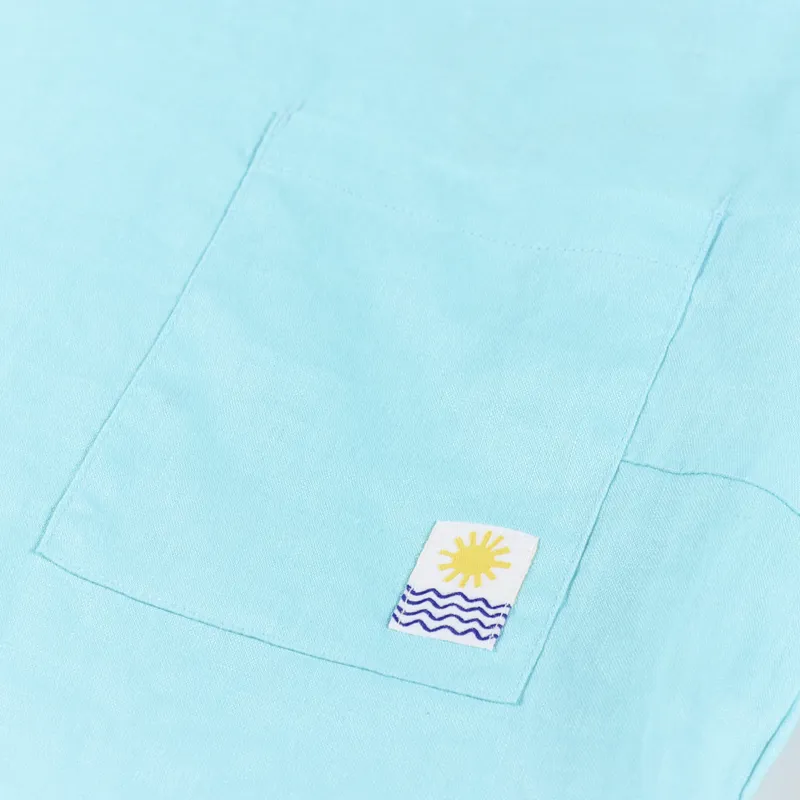 L.F.Markey Womens Basic Linen Tee Aqua-6