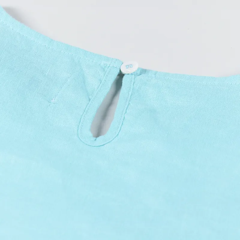 L.F.Markey Womens Basic Linen Tee Aqua-7