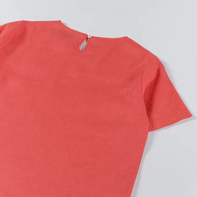 L.F.Markey Womens Basic Linen Tee Vermillion-6