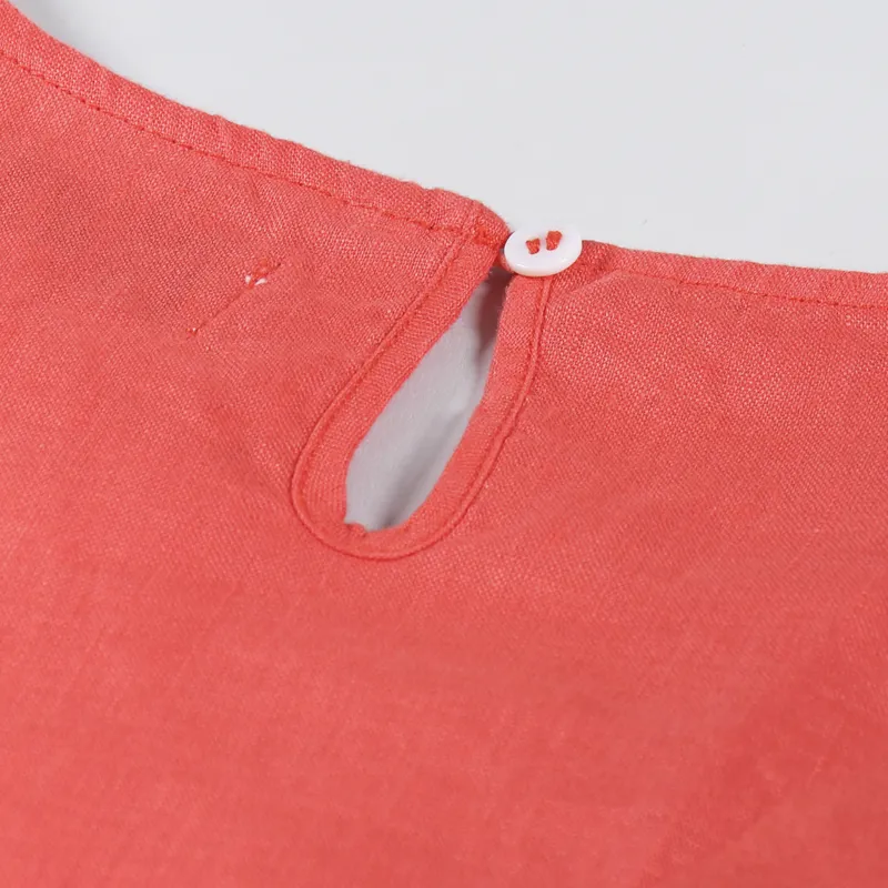 L.F.Markey Womens Basic Linen Tee Vermillion-7