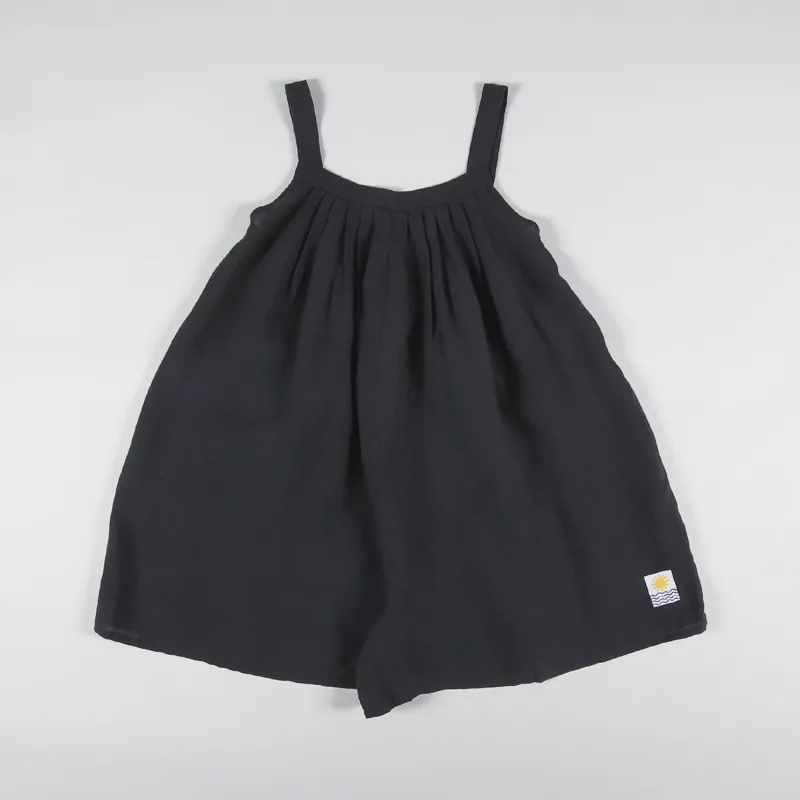 L.F.Markey Womens Basic Linen Romper Black