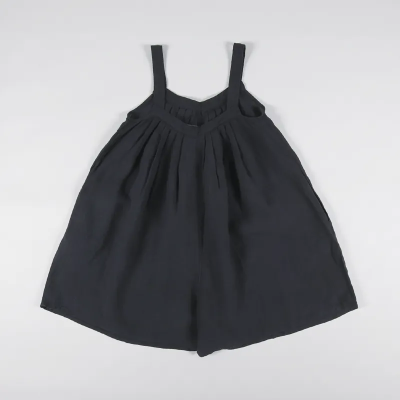 L.F.Markey Womens Basic Linen Romper Black-3