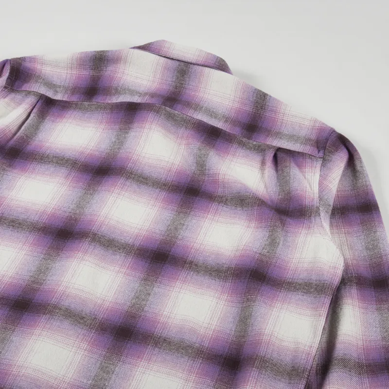 Stussy Unisex Bay Plaid Cotton Shirt Berry Purple