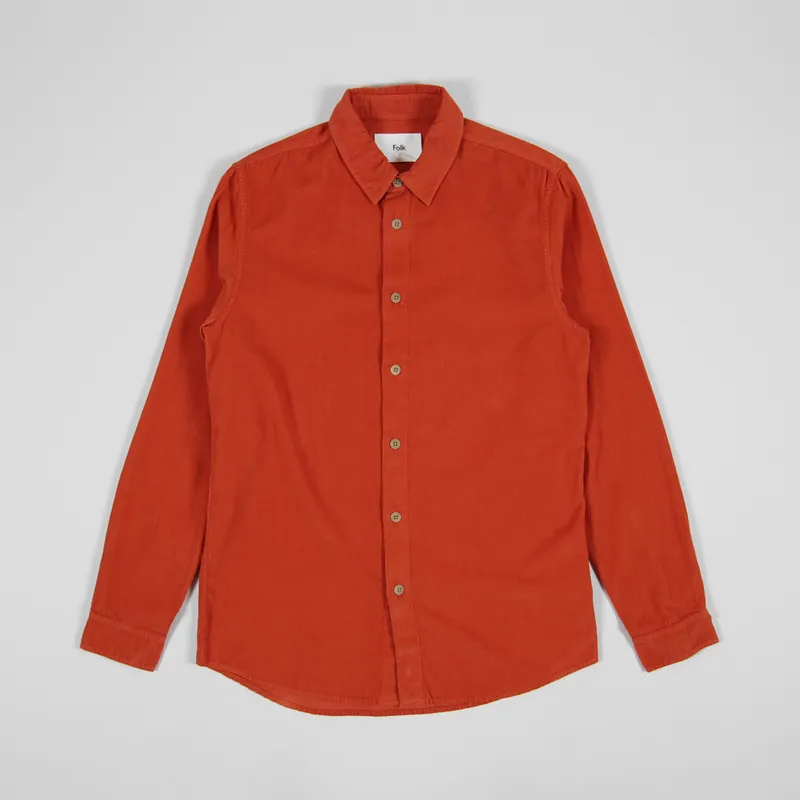 Folk Babycord Shirt Brick Red