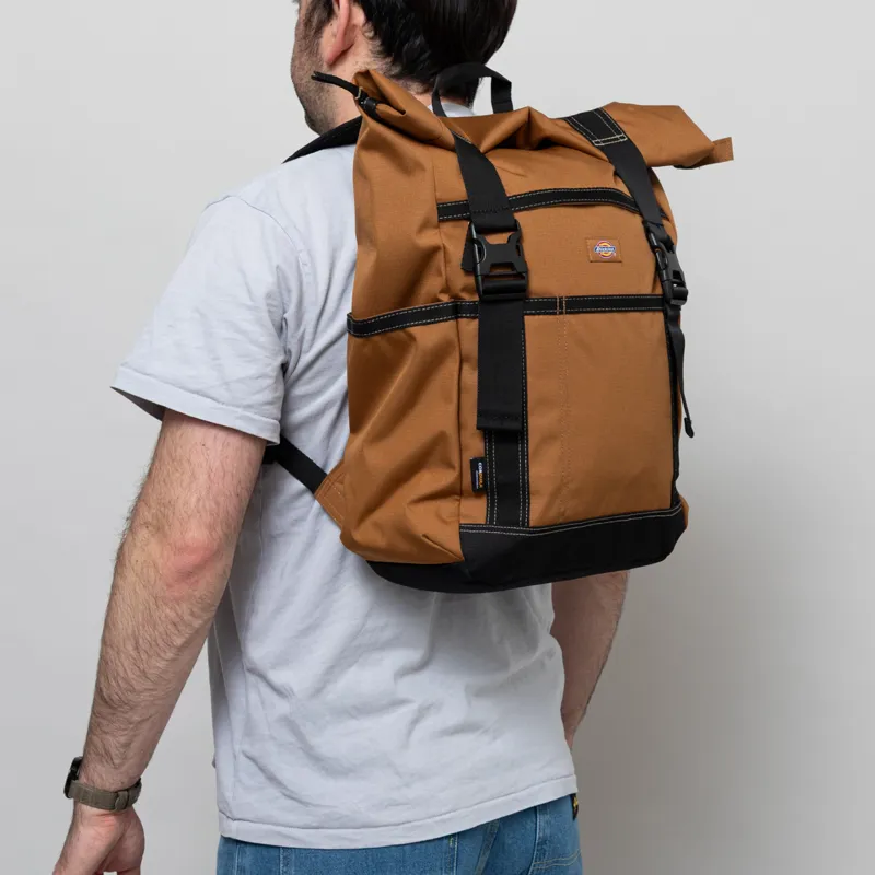 Dickies Ashville Rolltop Backpack Brown Duck-3