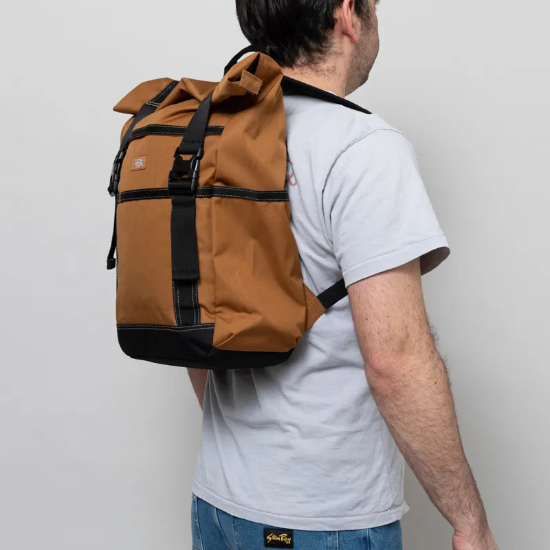 Dickies Ashville Rolltop Backpack Brown Duck-5
