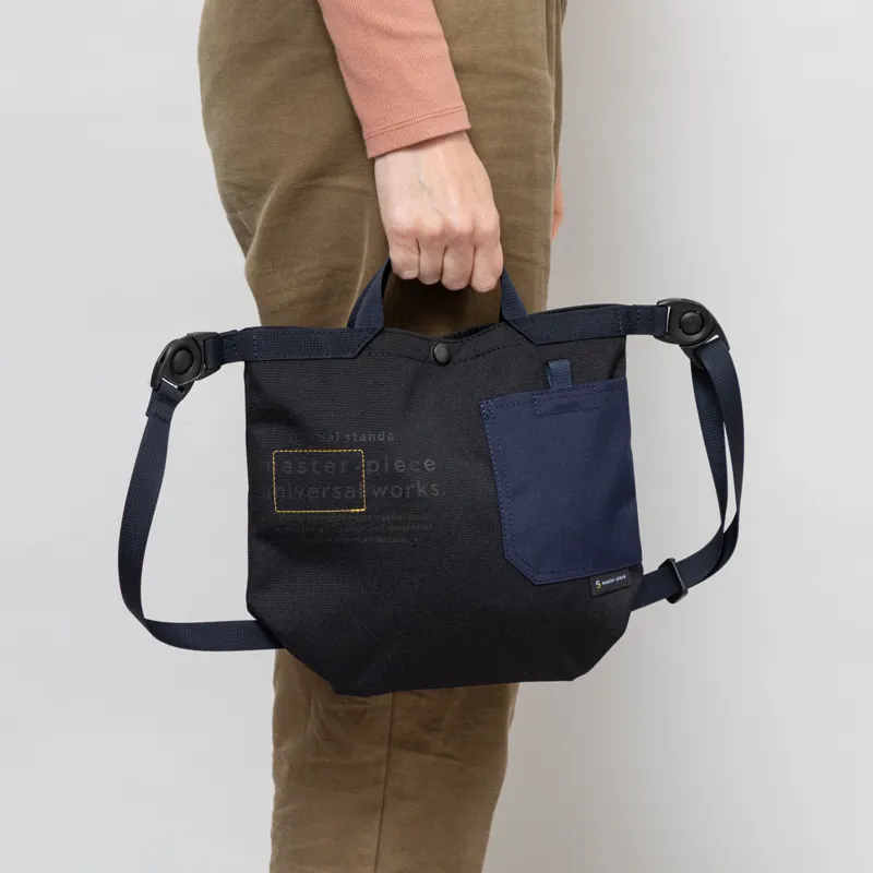 Universal Works x Master-piece Small Tote Bag Black Recycled Tech Canvas-3