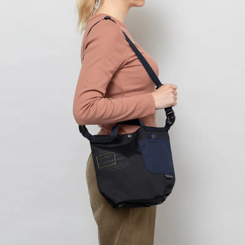 Universal Works x Master-piece Small Tote Bag Black Recycled Tech Canvas-4