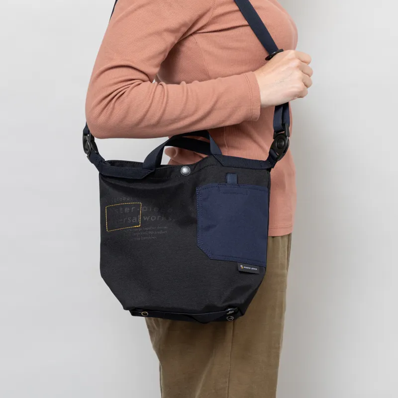 Universal Works x Master-piece Small Tote Bag Black Recycled Tech Canvas-5