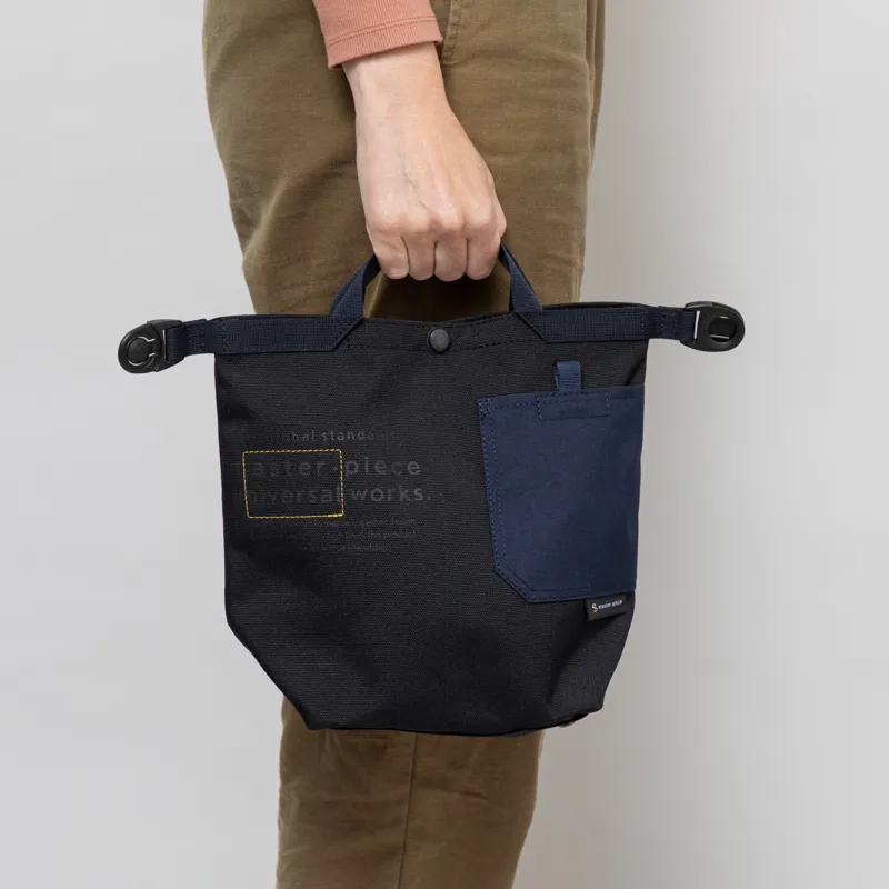 Universal Works x Master-piece Small Tote Bag Black Recycled Tech Canvas-2