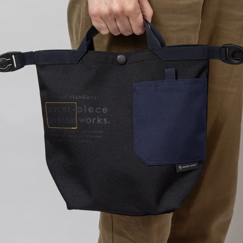 Universal Works x Master-piece Small Tote Bag Black Recycled Tech Canvas-7