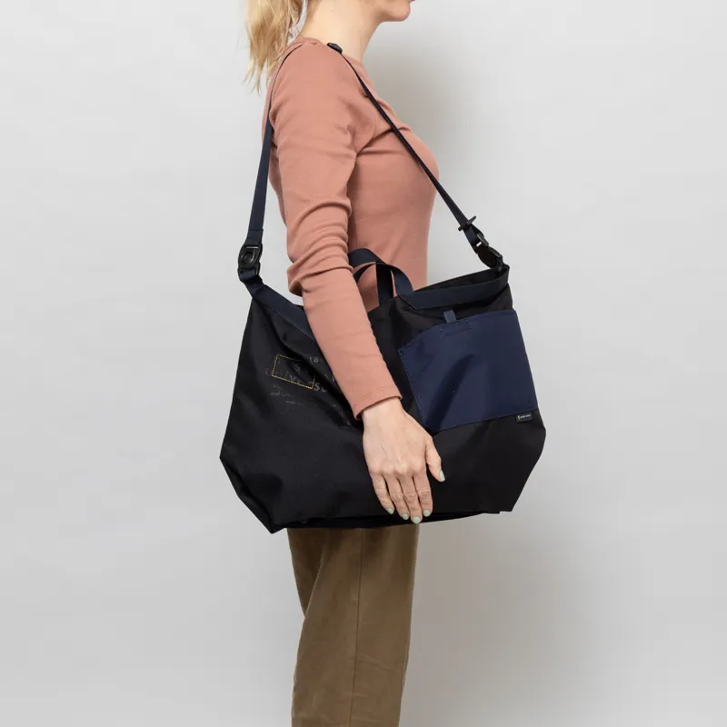 Universal Works x Master-piece Large Tote Bag Black Recycled Tech Canvas-2