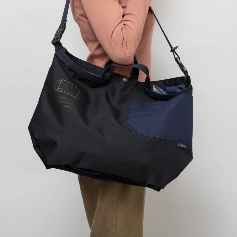 Universal Works x Master-piece Large Tote Bag Black Recycled Tech Canvas-3
