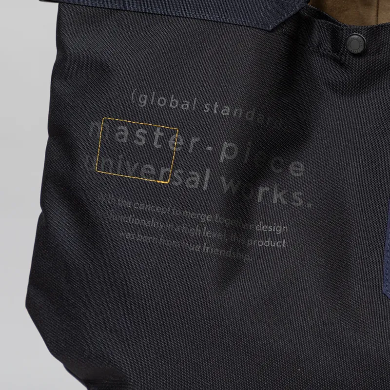 Universal Works x Master-piece Large Tote Bag Black Recycled Tech Canvas-6