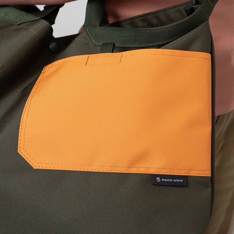 Universal Works x Master-piece Large Tote Bag Olive Recycled Tech Canvas-6