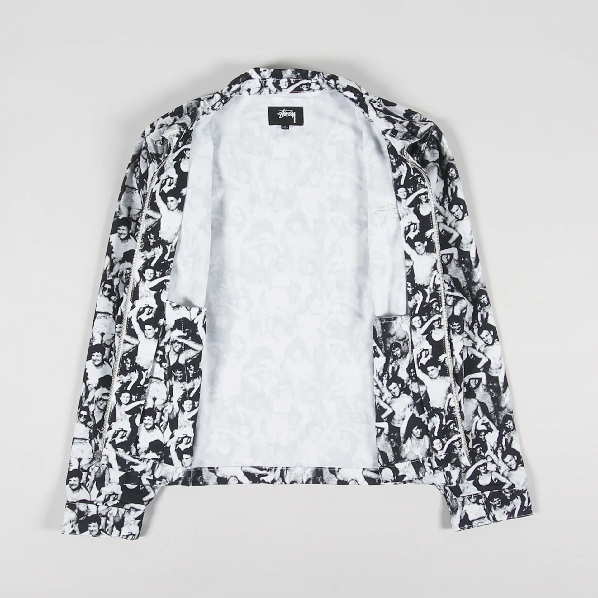 Stussy Mens Graphic Beach Mob Bing Jacket Black