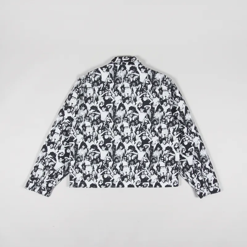 Stussy Mens Graphic Beach Mob Bing Jacket Black