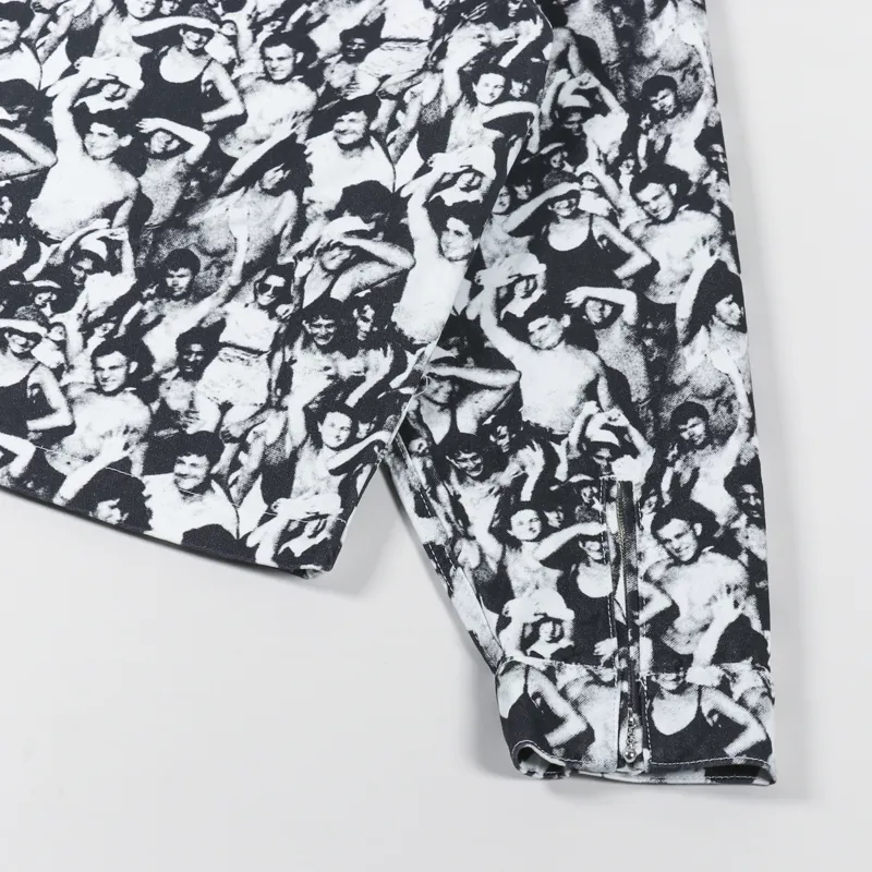 Stussy Mens Graphic Beach Mob Bing Jacket Black