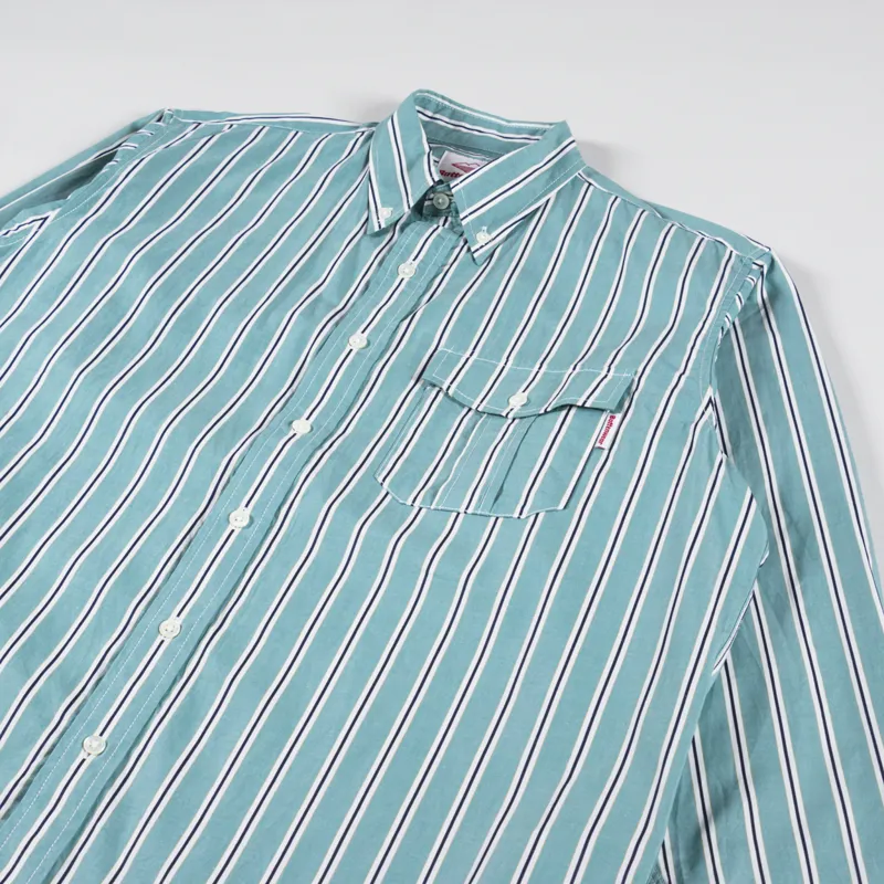 Battenwear BD Scout Shirt Teal Stripe-2