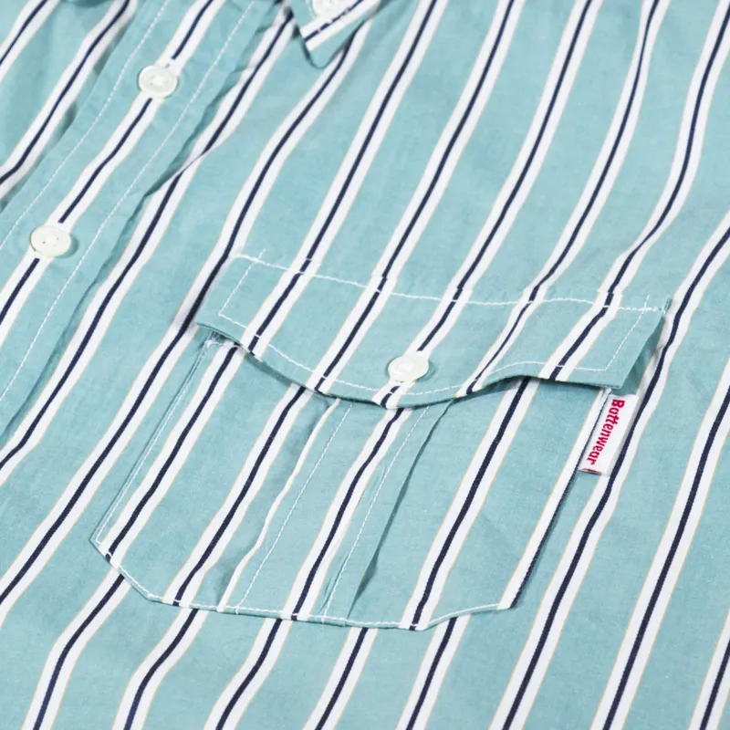 Battenwear BD Scout Shirt Teal Stripe-4