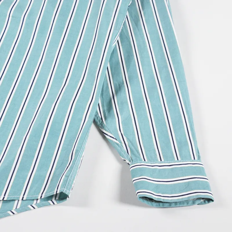 Battenwear BD Scout Shirt Teal Stripe-6