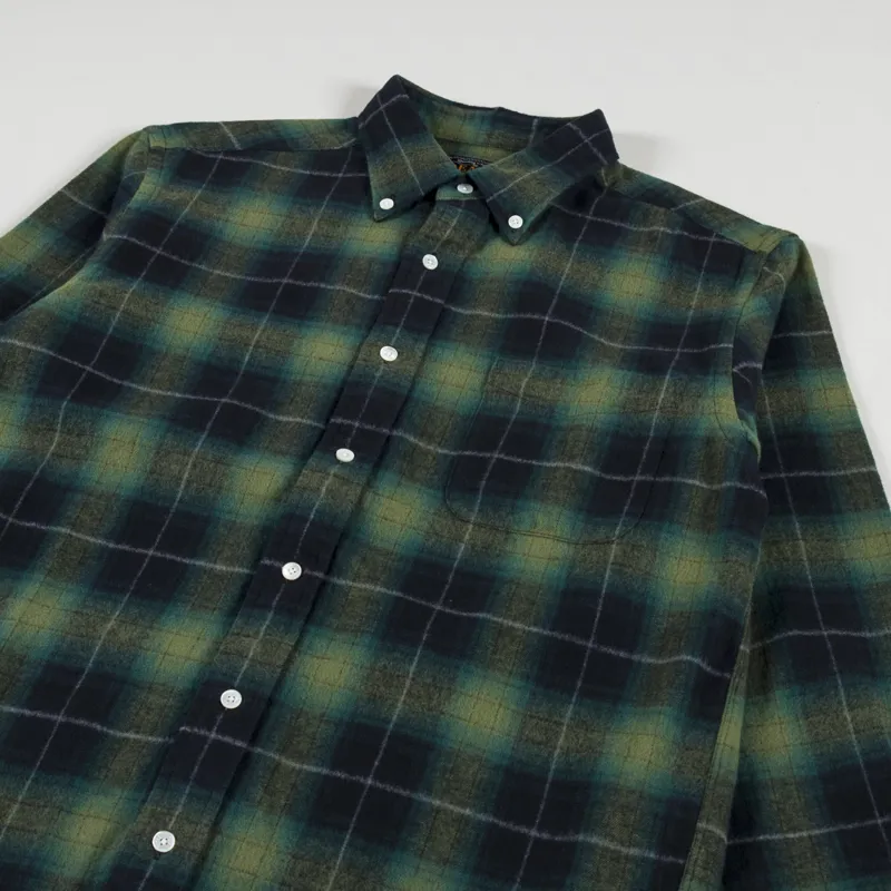 Beams Plus Shaggy Check Shirt Green-2