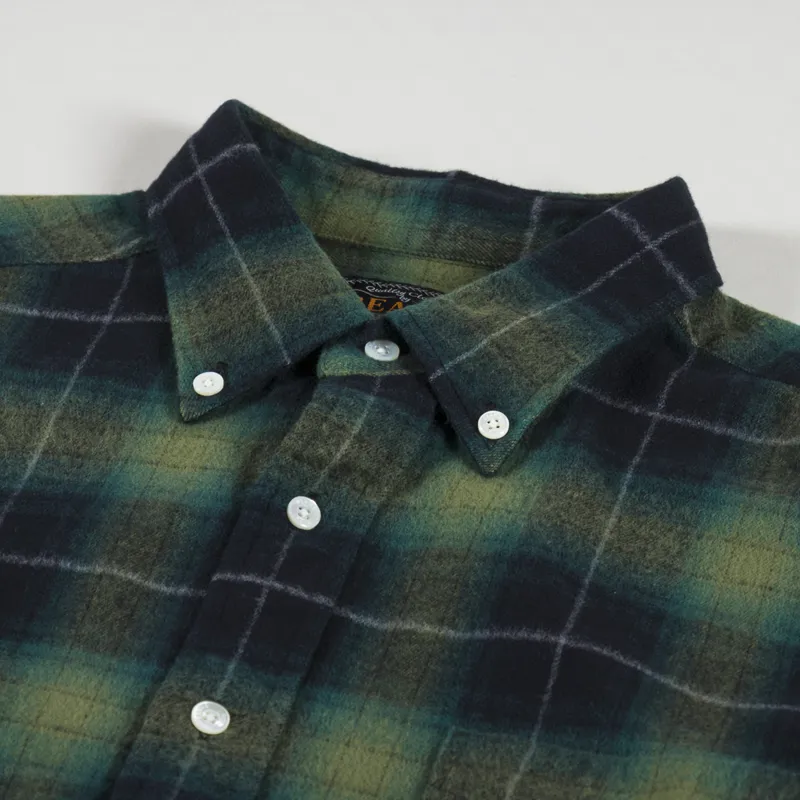 Beams Plus Shaggy Check Shirt Green-4