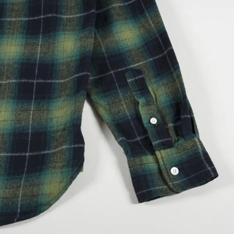 Beams Plus Shaggy Check Shirt Green-6