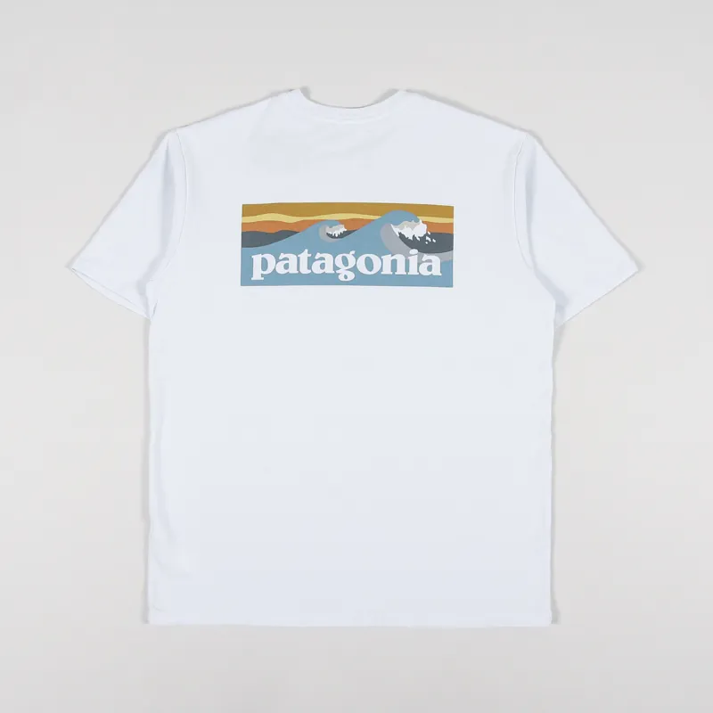 Patagonia Mens SS Boardshort Logo Pocket Responsibili-Tee White