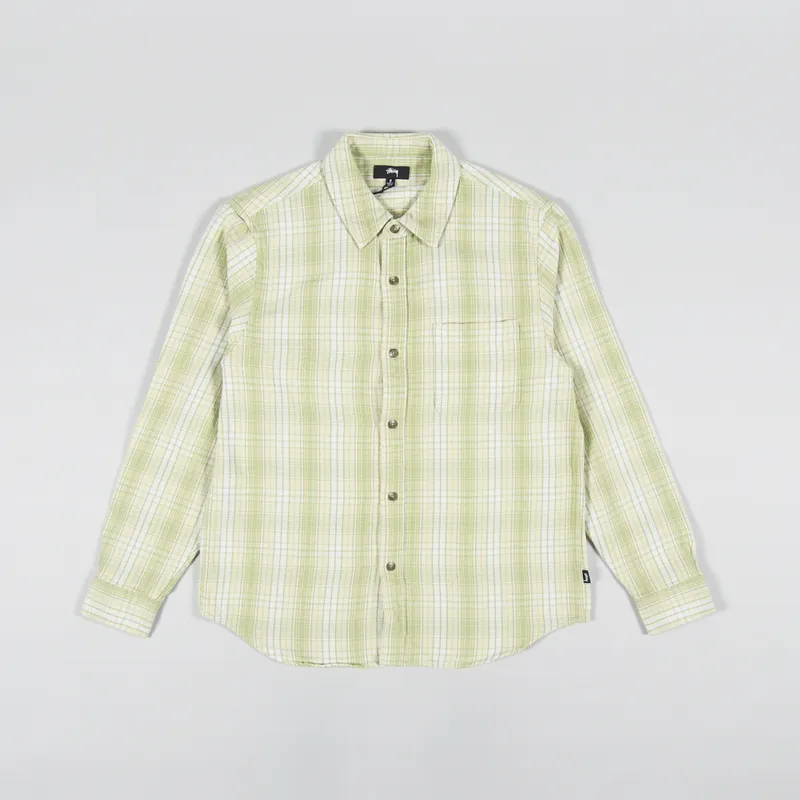 Stussy Beach Plaid Shirt Lime