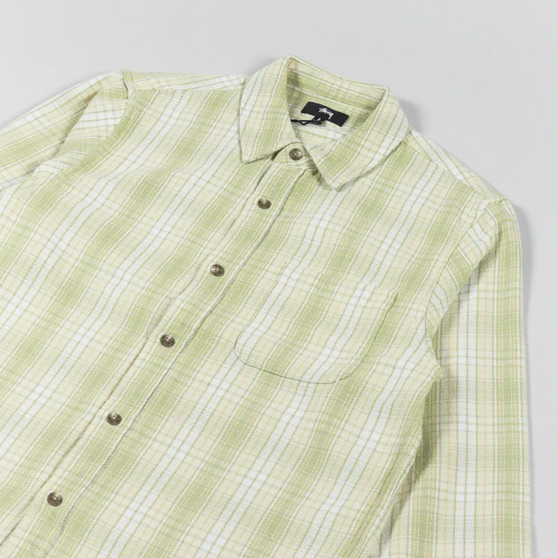 Stussy Beach Plaid Shirt Lime-2