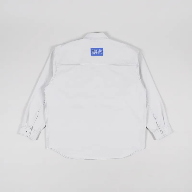 Polar Skate Co. Mens Long Sleeve Big Boy Overshirt Washed White