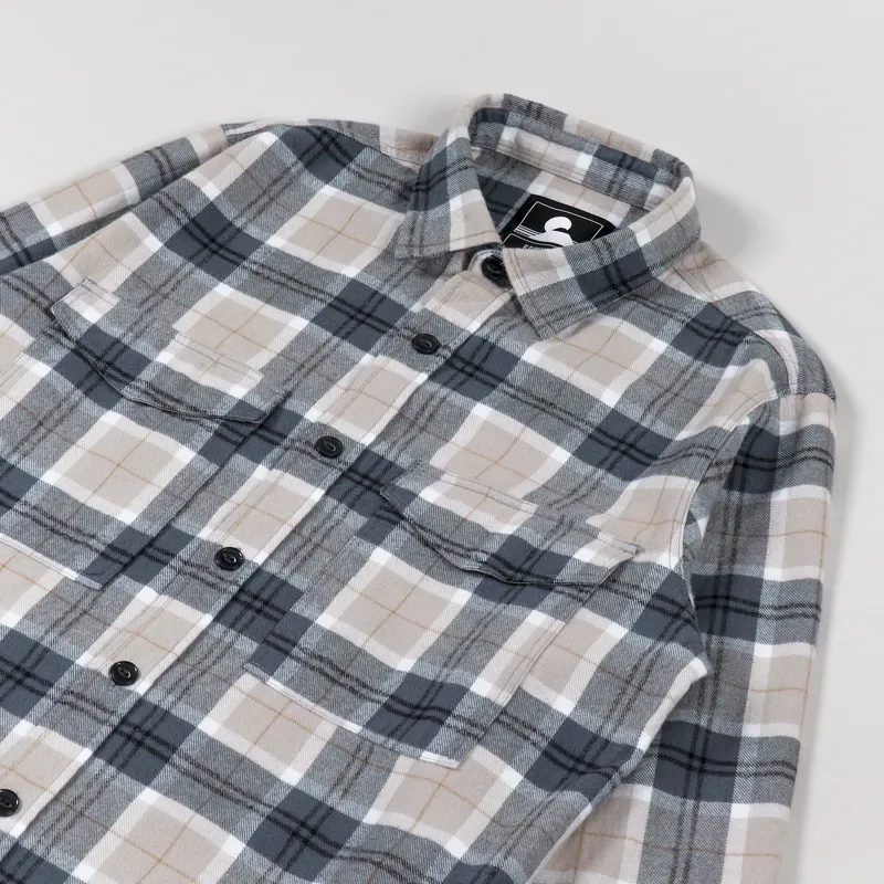 Edwin Long Sleeve Big Shirt Ebony Silver Grey-2