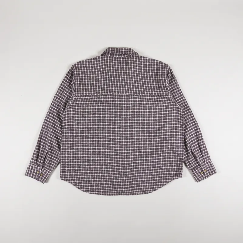 Obey Bigwig Micro Plaid Woven Shirt Unbleached Multi-1