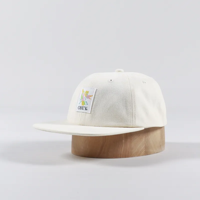 Obey Birder 6 Panel Strapback Cap Unbleached