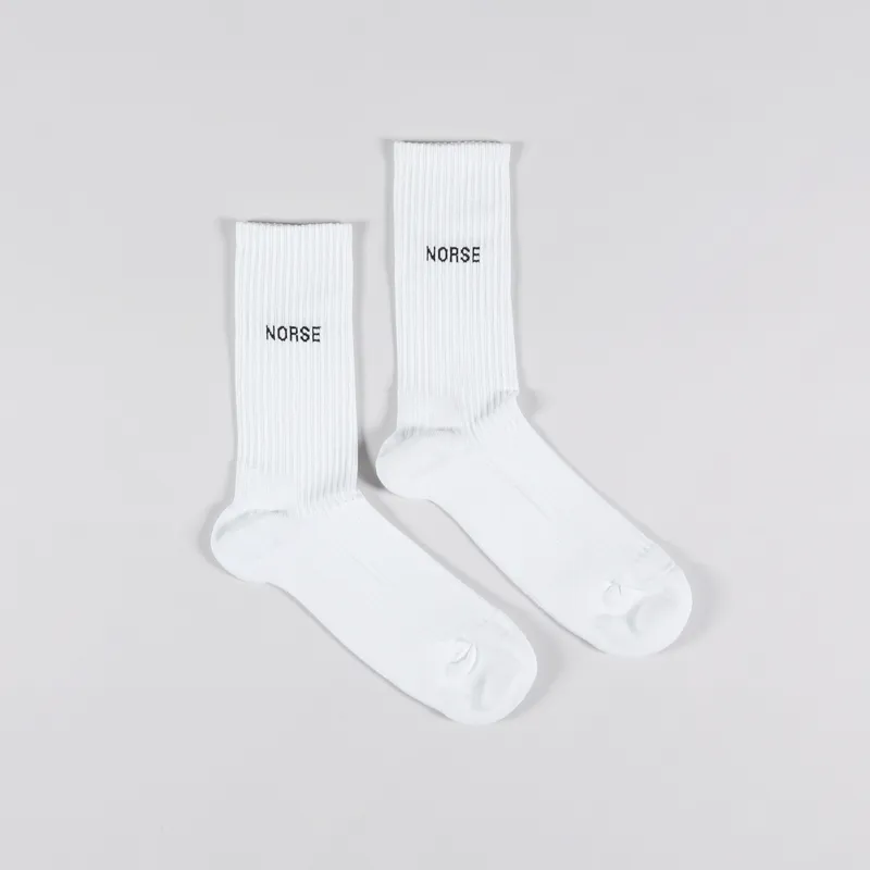 Norse Projects Bjarki Logo Socks White
