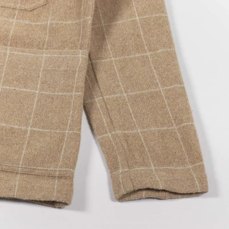 Universal Works Bakers Chore Jacket Sand Wool Windowpane Check-8